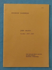 1970 John Milton LYCIDAS facsimile pages of editions printed 1938-1645 - Picture 1 of 8