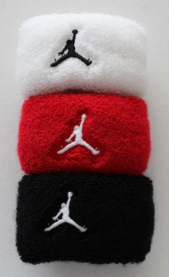 Paquete de 3 corbatas para el cabello Nike Jordan Terry cola de caballo negro/blanco/rojo gimnasio Foto 1 de 3