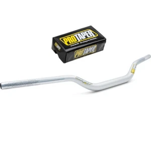 PRO TAPER 1-1/8" CONTOUR CARMICHAEL BEND SILVER HANDLEBARS MOTORCYCLE DIRTBIKE - Picture 1 of 2