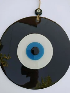 Dije colgante de cuentas de vidrio negro mal de ojo 25 cm decoración turca amuleto talismán - Imagen 1 de 12