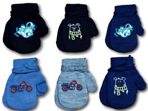 Baby Boy Toddler Children Autumn ABS Mittens With String Gloves Size 6-9 Months
