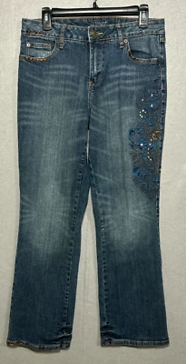 Vintage Gitano Blue Denim Jeans Women's Size 12 Embroidered Pockets 90's Retro - Image 1 of 4