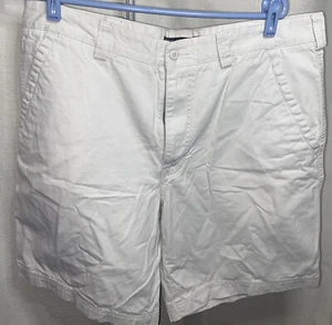 Perry Ellis Khaki Shorts Mens Size 38 Light Beige Twill Chino EUC see pics - Picture 1 of 8