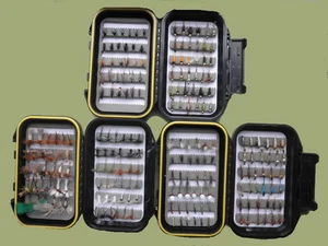 Trout Flies, 200 Flies 3 Boxes, All Named in description Mixed Size, Fly Fishing - Picture 1 of 12