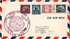 1929 USA Hawaii LZ 127 Graf Zeppelin Round World Flight cover To NJ Lakehurst - Picture 1 of 2