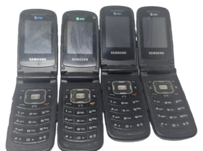 4 Lot of Samsung Rugby II 2 SGH-A847 Black Cell Phone Flip for Replacement Parts - Image 1 of 4