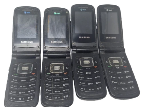4 Lot of Samsung Rugby II 2 SGH-A847 Black Cell Phone Flip for Replacement Parts - Image 1 of 4