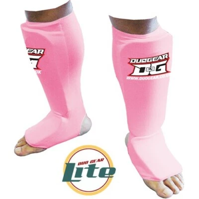 PINK LITE MUAY THAI KICKBOXING MMA KARATE SHIN INSTEP GUARDS (XS-L)(Kids-Adults) - Image 1 of 4
