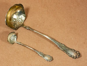 1847 Rogers Bros Berkshire A1 Silver Plate Sauce 6.5” and 10.5" Soup Ladle Set - Picture 1 of 5