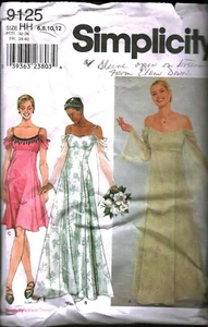 9125 Vintage Simplicidad Patrón de Costura Falta Semi Ajustado Acampanado Gored Vestido Fuera de imprenta - Imagen 1 de 2