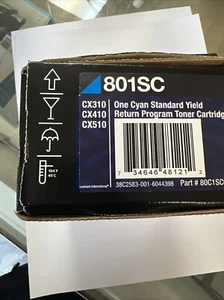 Lexmark 801SC Cyan Toner Cartridge (CX310, CX410, CX510) Original - Picture 1 of 4