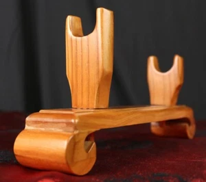 Peach Wood Sword Rack Japanese Samurai Knife Holder Stand Display Hanger - Picture 1 of 4