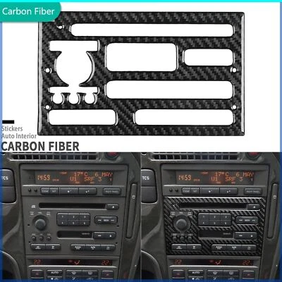 Cubierta de panel de CD de radio de consola central de fibra de carbono real para Saab 9-5 1999-05 Foto 1 de 4
