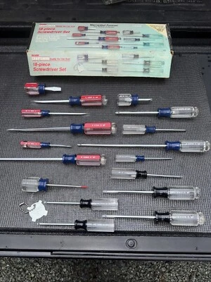 Very Rare Sears Craftsman USA Nos Huge 18pc Screwdriver Set 41318 Dbl Line Logo - Image 1 of 4