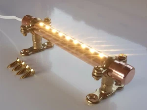 12V Boat, Touch Control Dimmer LED 15cm Copper Pipe Light with Brass Mounts. - Picture 1 of 8