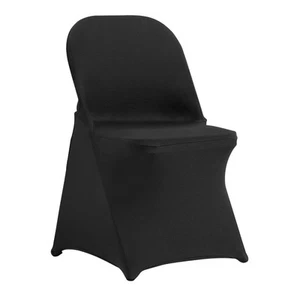 Uimoso 100PCS Black Stretch Spandex Folding Chair Cover for Wedding Party Dining - Picture 1 of 12