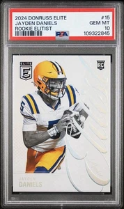 2024 Donruss Elite Jayden Daniels Rookie Elitist RC #15 Commanders PSA 10 - Picture 1 of 3