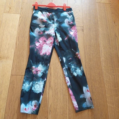 TED BAKER  EVENING TROUSERS SIZE 2 SLIM CUT FLOWER DESIGN - Image 1 of 4
