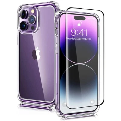 PGL Clear Shockproof Case For iPhone 16 15 14 13 12 11 XR and Screen Protector Cover