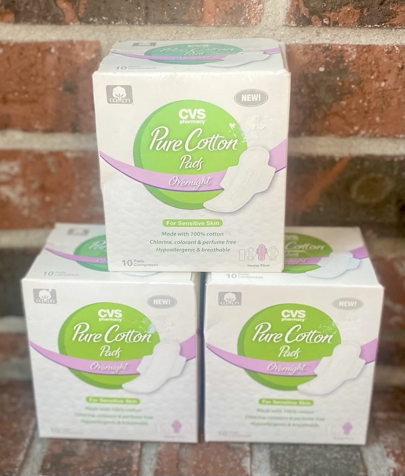 Almohadillas de algodón puro para pasar la noche piel sensible 10 unidades (30 quilates en total)  Foto 1 de 1