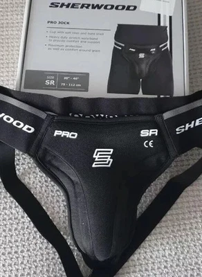 Sherwood Pro Ice Hockey SR Jock Strap copo médio/grande JOFA Reebok CCM 33-40" cintura - Imagem 1 de 4
