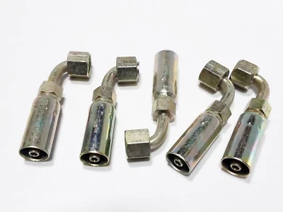 5 WH 04U-A24 1/4" Hose ID x 1/4" Female For-Seal Swivel Short Drop 90 Deg Elbow - Image 1 of 4