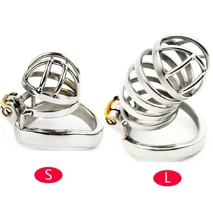 long ribbed chastity cage with concealed lock bondage male lock up delay - Picture 1 of 1