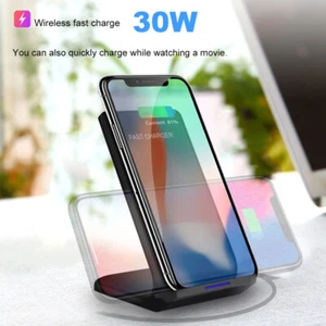 30W Wireless Charger Fast Charging Stand Dock For Apple iPhone 16 Pro Max 15 14 - Picture 1 of 12