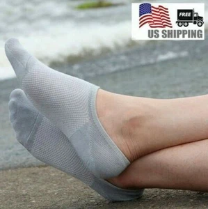 Confezione da 10 mocassini donna barca invisibili senza slittamento senza spettacolo calze di cotone taglio basso - Foto 1 di 10