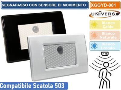 PUNTO LUCE SEGNAPASSO LED RETTANGOLARE MONTAGGIO A  INCASSO SU SCATOLA E503 1.3W - Immagine 1 di 4