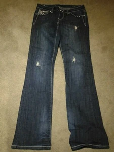 LA Idol USA Women's denim Jeans Dark Wash Blue Flap Pocket size 5 W29 L34 - Picture 1 of 8