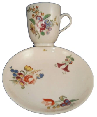 Antique 18thC Doccia Ginori Porcelain Floral Cup & Saucer Porcellana Italian #3 - Image 1 of 4