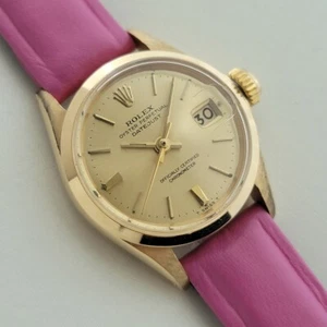 Rolex Lady Oyster Perpetual Datejust 18k Solid Gold 6516 1960s 25mm Swiss RA471 - Picture 1 of 11