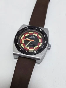 Nelco Shockproof 42.8x39.5mm Leather Strap Men's Wristwatch (Used) - Picture 1 of 7