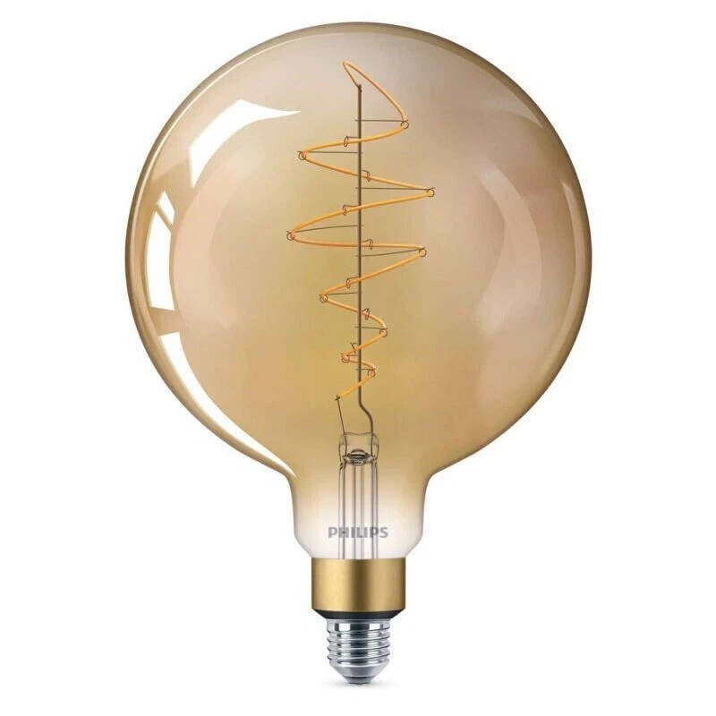 1 x Philips Vintage LED Flame Globe Bulb (G200, 6.5w=40w, E27, 2000k, Dimmable) - Image 1 of 2