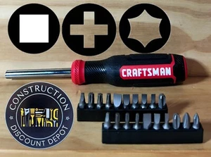 Craftsman CMHT65079 RED Magnetic Bit Holder Spinner Handle With Bits - Picture 1 of 2
