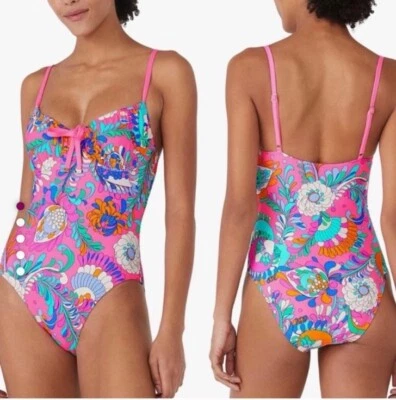Traje de baño Kate Spade Sea Garden de una pieza en rosa radiante talla pequeña nuevo con etiquetas Foto 1 de 4