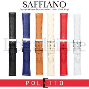 Correa de reloj de cuero de becerro grano antílope SAFFIANO hecha a mano CINTURINI POLETTO (IT) - Imagen 1 de 20