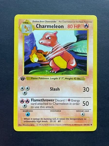 Carte Pokemon SET BASE 1° EDIZIONE SHADOWLESS: CHARMELEON 24/102 - Foto 1 di 9