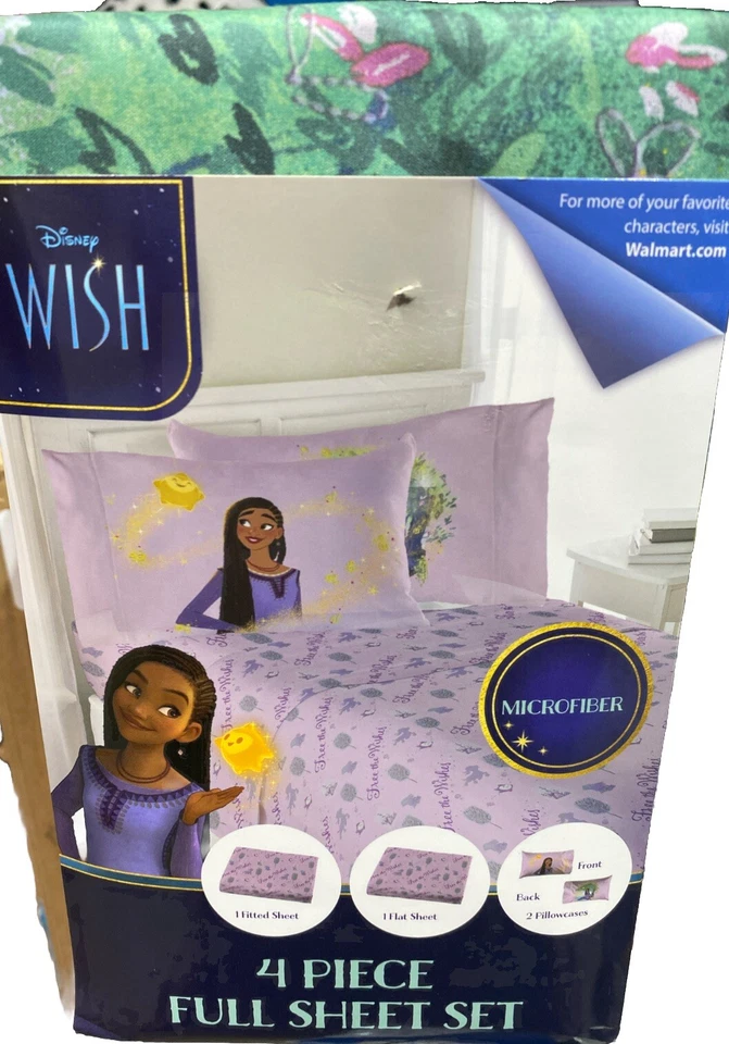 Juego completo de sábanas ajustables/completas Disney cuatro piezas dos fundas de almohada microfibra Foto 1 de 3