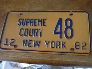 TARGA AUTO NEW YORK CORTE SUPREMA 1982 BX U - Foto 1 di 2