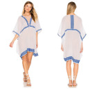 Vitamin A Isabell Short Caftan Cover-Up sz XS / S white