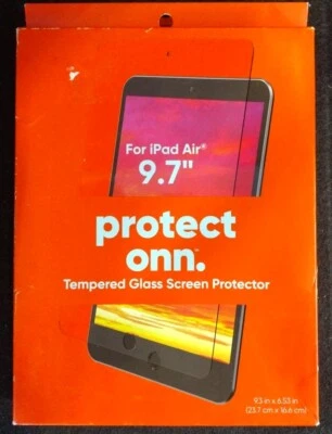 Protect onn glass screen protector 9.7"  for iPad Air".  Dinged Box. 'Free Ship' - Image 1 of 2