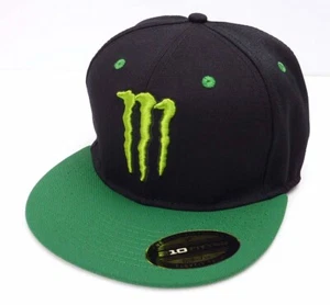 YUPOONG MONSTER ENERGY 210 FITTED FLEXFIT Baseball Cap Black/Green L/XL - Picture 1 of 4
