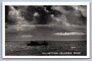 Postcard Gillnetting Fishing Boat Mouth Columbia River Oregon Washington c1950s - Picture 1 of 2