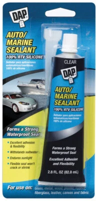 DAP 100% RTV Silicone AUTO MARINE SEALANT Waterproof Clear Saltwater 2.8oz
