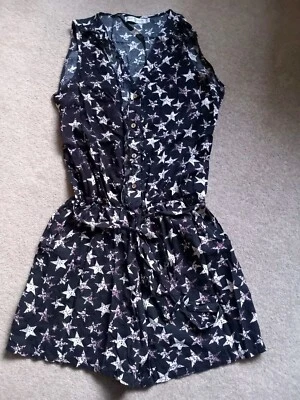 Womens Blue Playsuit Shortie Size S/M Red Queen. Polycotton - Image 1 of 4