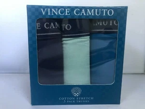 VINCE CAMUTO MEN'S COTTON STRETCH TRUNKS S /M / L SOLID  MULTICOLOR 3-PACK - Picture 1 of 6