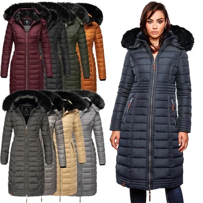 Navahoo Damen Winterjacke Steppjacke Winter Jacke lang Stepp warm Teddyfell B670 - Bild 1 von 4