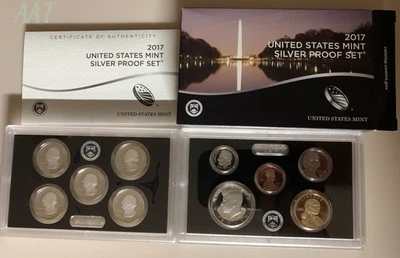 2017-S US MINT SILVER PROOF SET – 10 COINS – ORIGINAL MINT OGP & COA 💎 - Image 1 of 4